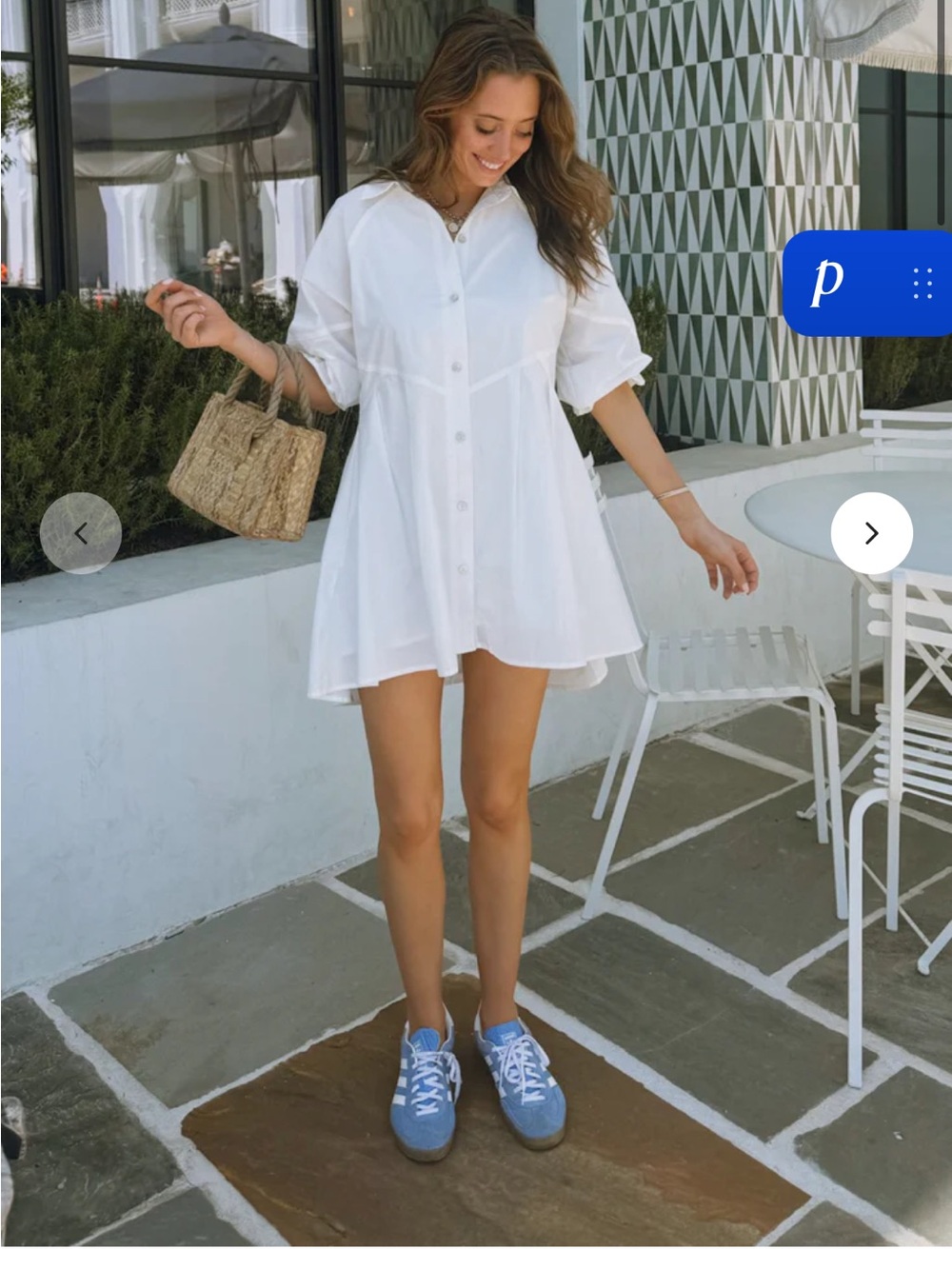 vestique White Button-Front Babydoll Shirt Dress - Picture 3 of 3